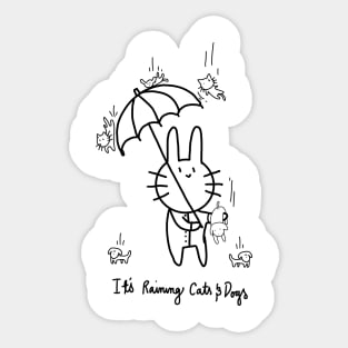 Witty Bunny Cats and Dogs Sticker